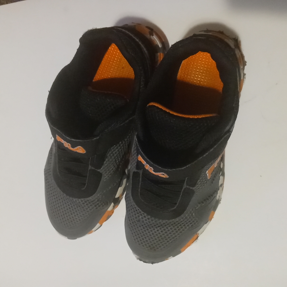 Fila Kids Black and Orange Sneakers